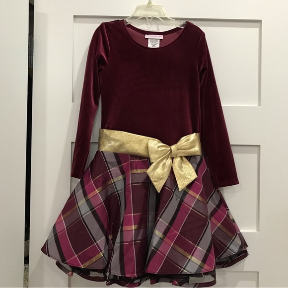 BONNIE JEAN (CHRISTMAS READY) DRESS raspberry, plaid, SPARKLE - Picture 3 of 14